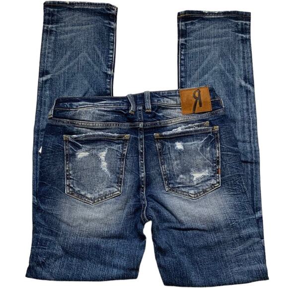Remix By Rock Revival Jeans Women Size 28 Straight Leg Distressed Stretch Denim - Picture 4 of 15